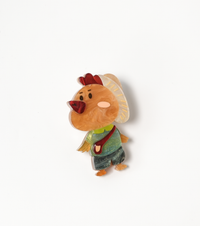 Country Messenger Rooster Brooch
