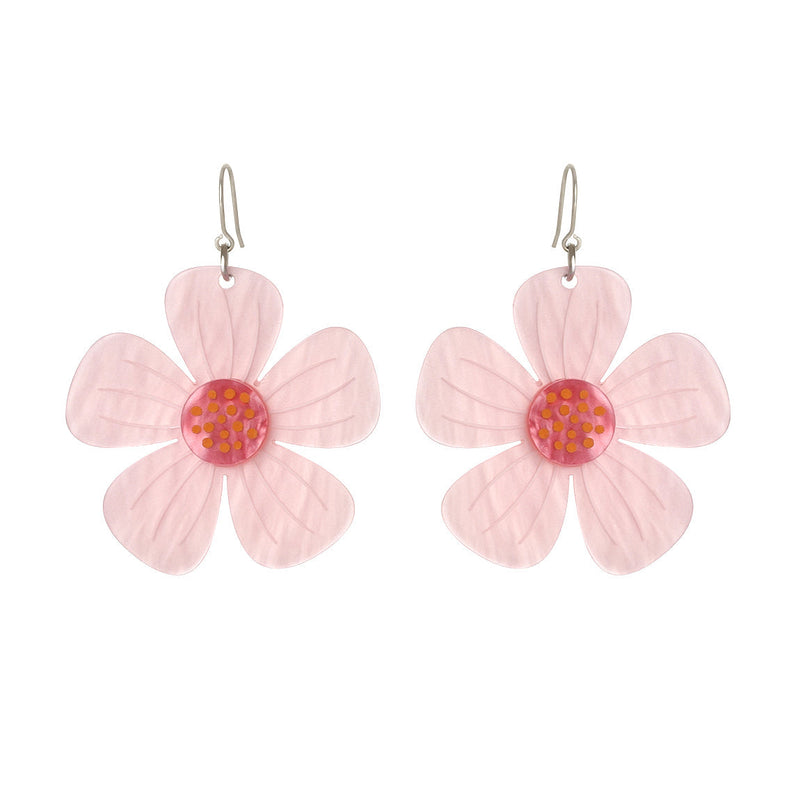 Flower Shape Resin Earrings Hook Style