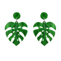 Boucles d'oreilles en résine en forme de feuille avec style clou