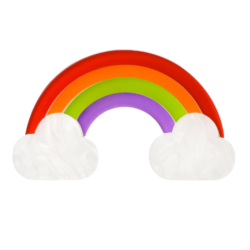 Rainbow Cloud Resin Brooch