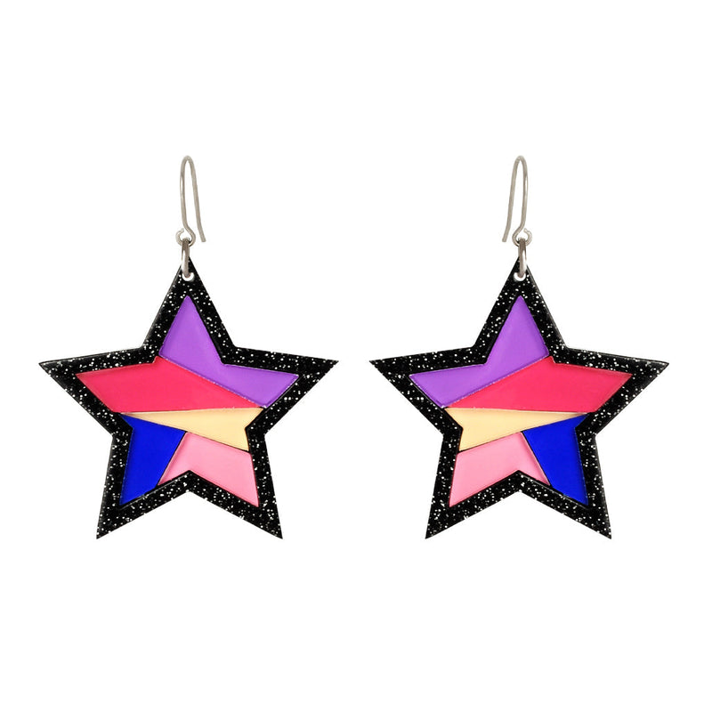 Star Shape Resin Earrings with Hook Style