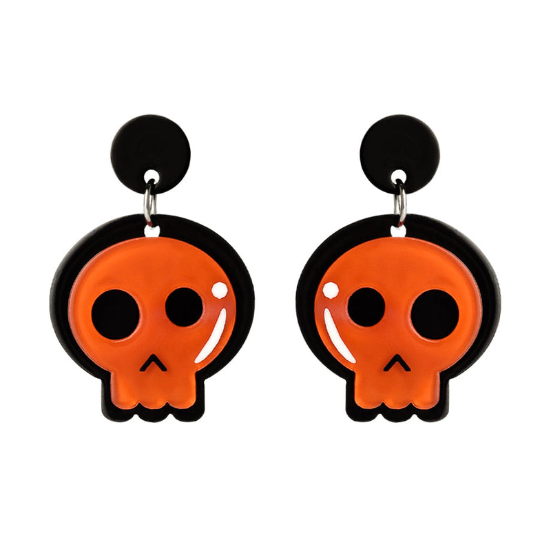 Skull Resin Earrings with Stud Style