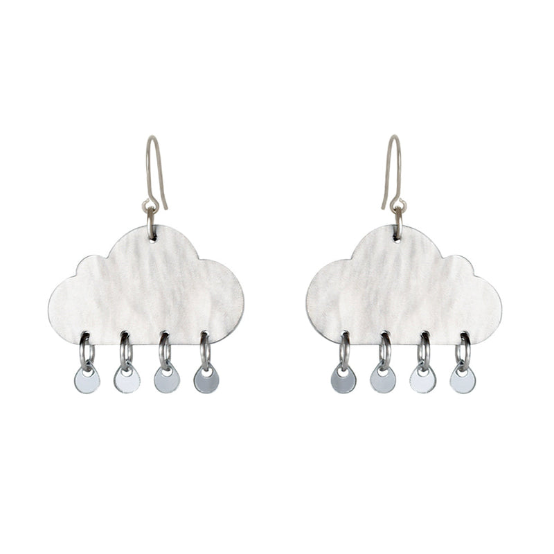 Cloudy Day Resin Earrings with Stud Style