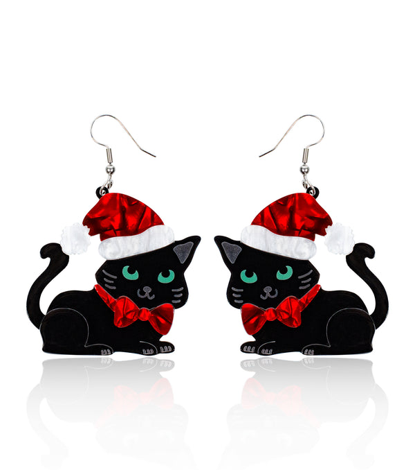 Santa Cat-venture Earrings