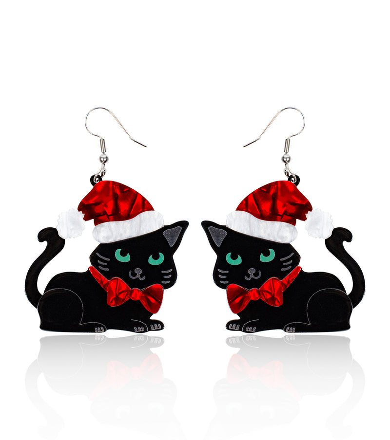 Santa Cat-venture Earrings