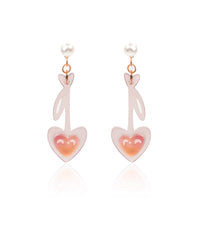Mirrored Heart-Glow Key Earrings