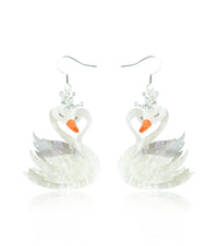 Moonlight White Swan Earrings