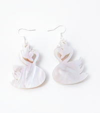 Moonlight White Swan Earrings