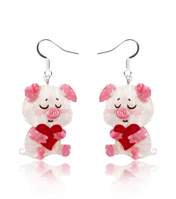 Heart-Full Piggy Earrings