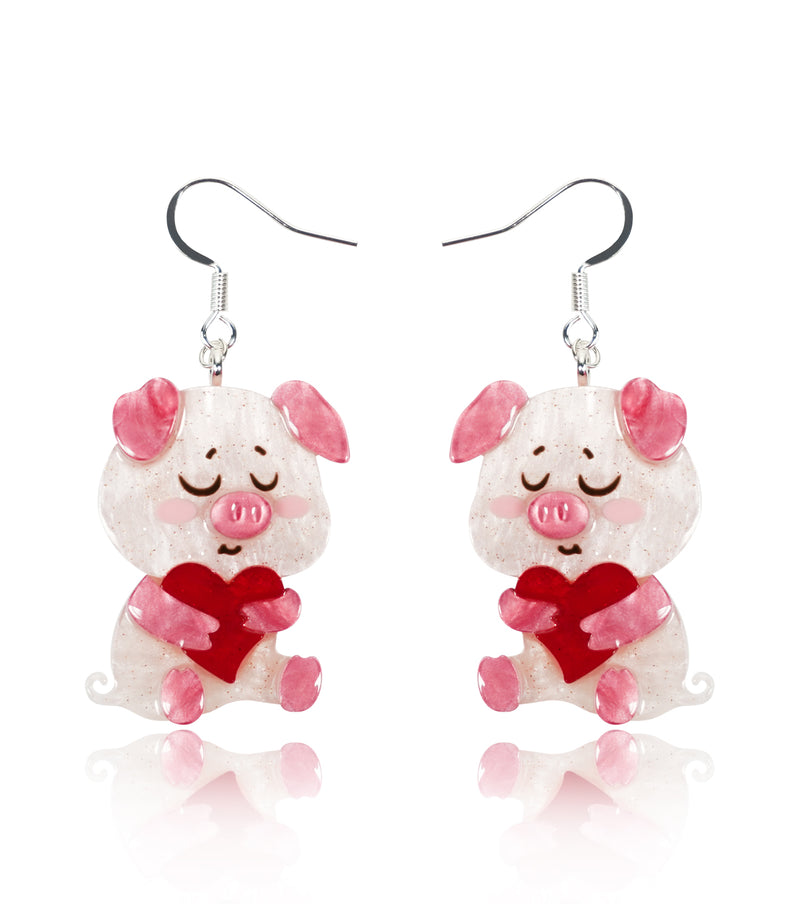 Heart-Full Piggy Earrings