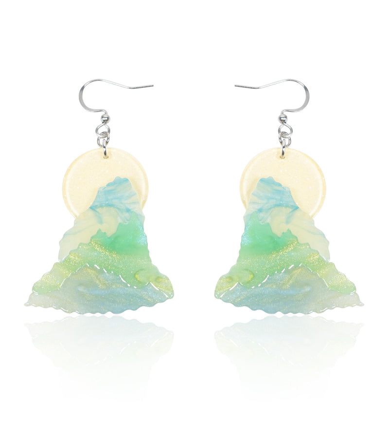 Moon Over Jade Mountains Earrings