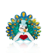 Dapper Peacock Brooch