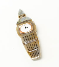 Tea Time Tower Brooch For European Cultural tourism