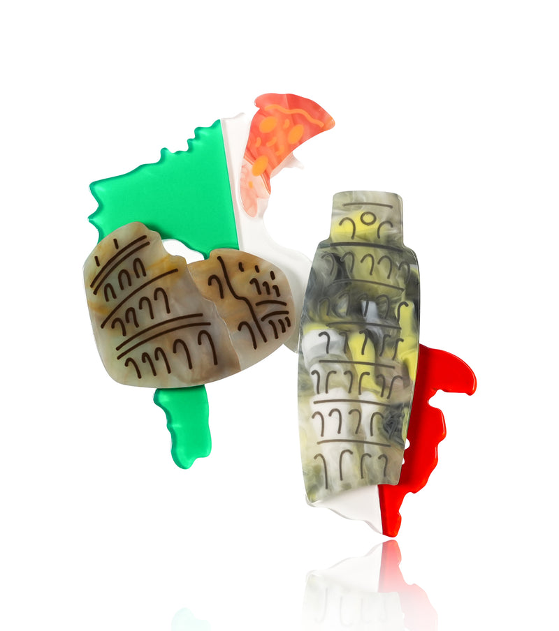 Italian Itinerary Brooch For European Cultural tourism