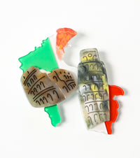Italian Itinerary Brooch For European Cultural tourism