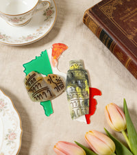 Italian Itinerary Brooch For European Cultural tourism