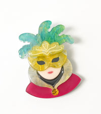Venetian Masquerade Brooch For European Cultural tourism
