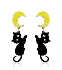 Nyxie the Moonbeam Cat 
Earrings