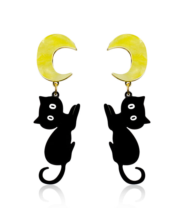 Nyxie the Moonbeam Cat 
Earrings