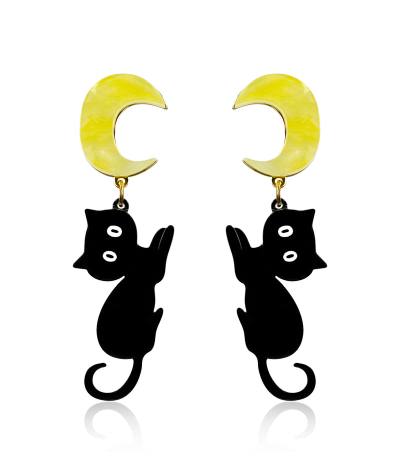 Nyxie the Moonbeam Cat 
Earrings