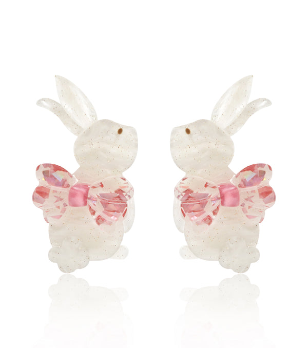 Giant Bow Bunny Earrings