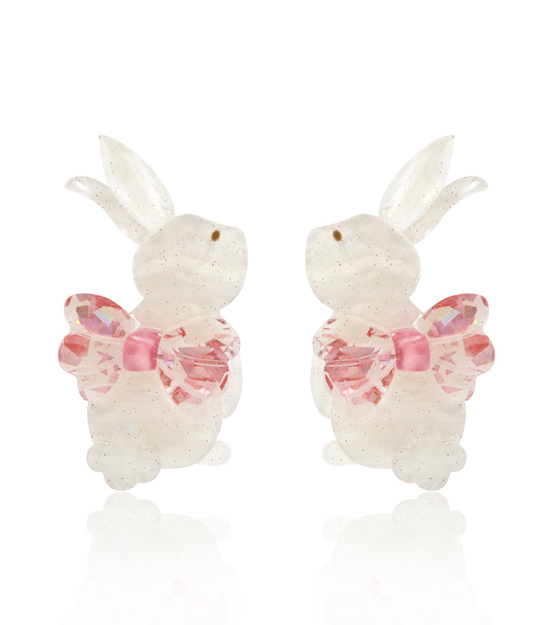 Giant Bow Bunny Earrings