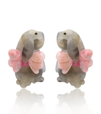 Marbled Cloud-Tail Bunny Earrings