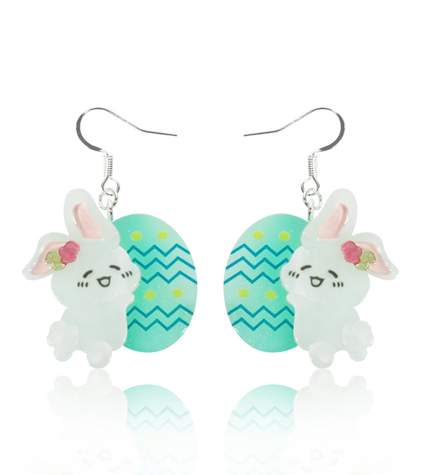 Cheery Egg-Hold Bunny Earrings