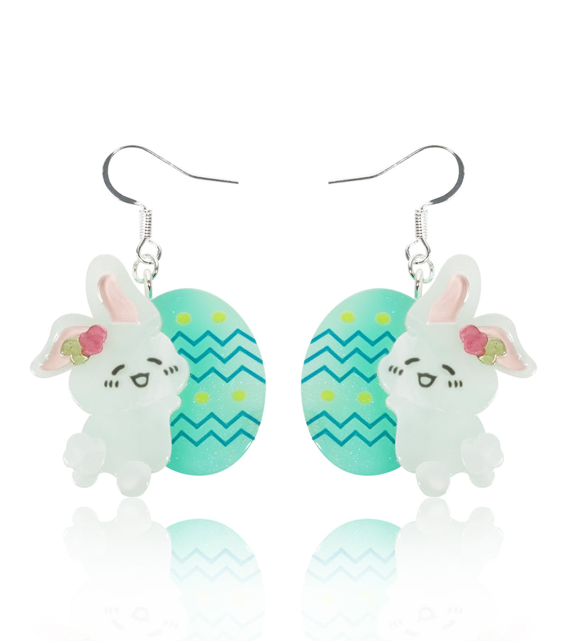 Cheery Egg-Hold Bunny Earrings
