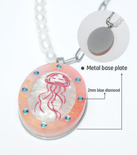 Pink Swimmer Jellyfish Necklace