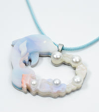Pearl Heart Dolphin Necklace